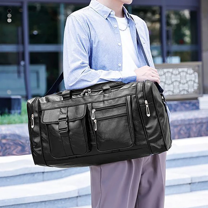 Gym Fitness Duffel Bag Sports Yoga Bags PU Travel Handheld Outdoor Hiking Large Capacity Luggage Pack Zipper Messenger Backpack