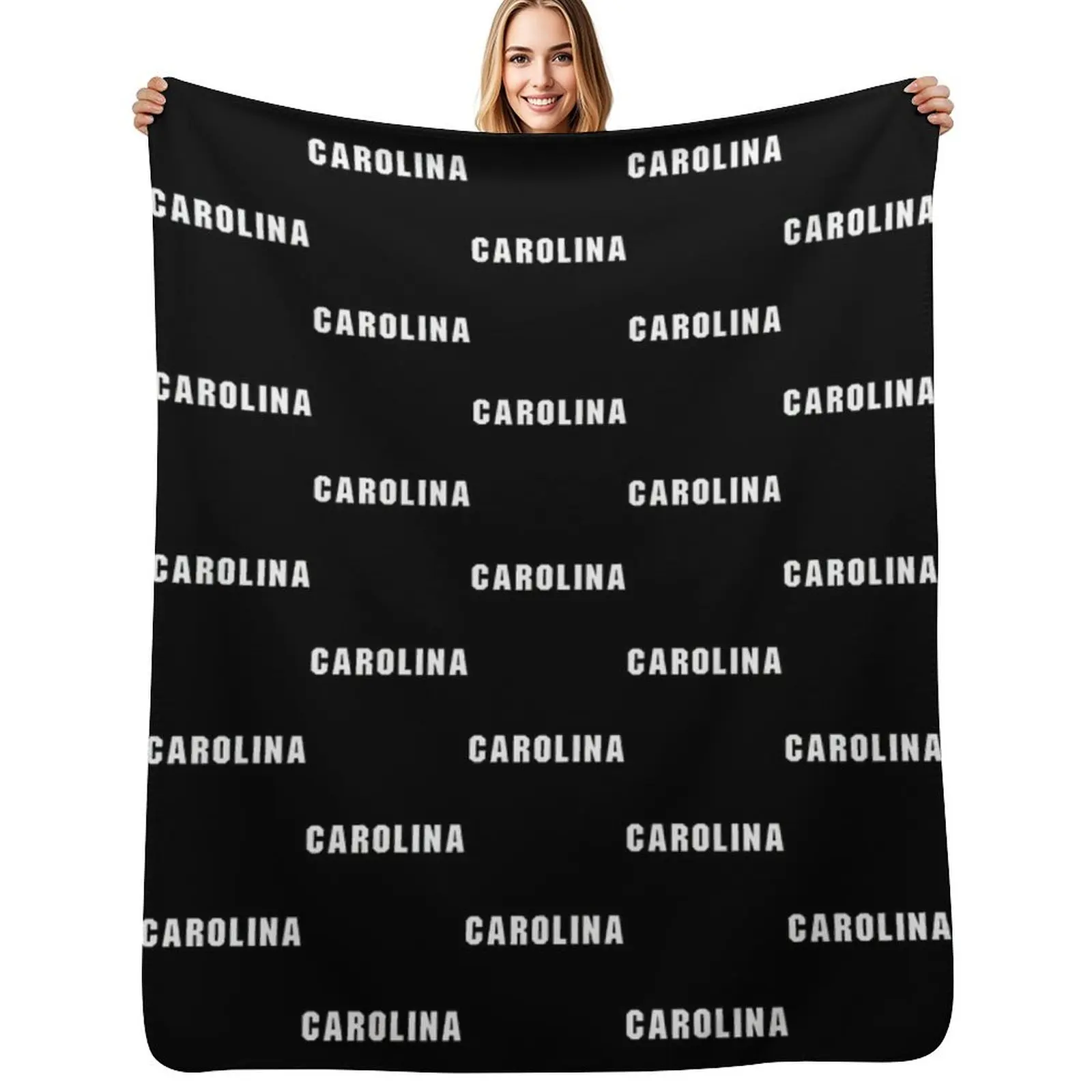 

Carolina - Jersey Font Throw Blanket Luxury St funny gift Plaid Luxury Designer Blankets