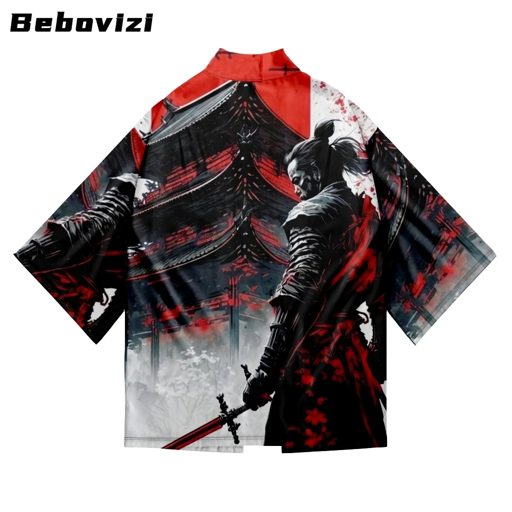 

Bebovizi Yukata Fashion Anime Samurai Print Cardigan Haori Women Men Loose Asian Clothes Japan Harajuku Kimono Cosplay