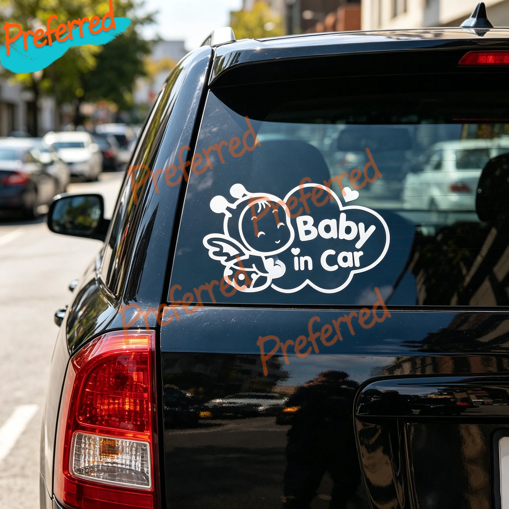 2x Baby on Board Bee Waving Humor Truck Car Window Diecut Vinyl Decal Sticker - Customizable in Any Sticker Size