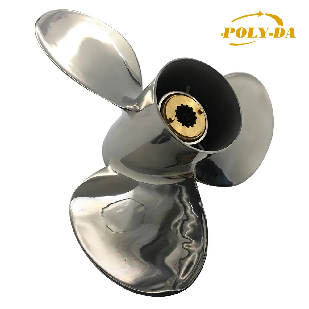 25-70HP 10 1/2X13 Underwater Propeller Marine Propeller  STAINLESS STEEL OUTBOARD Boat PROPELLER