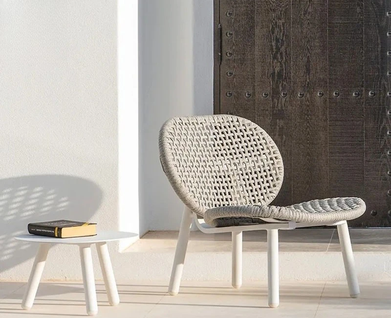 Nordic outdoor rattan chair combination sofa, single coffee table, three-piece set of bed and breakfast balcony