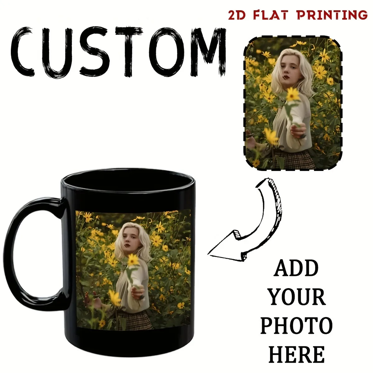 Personalized Custom Photo Mug - Ceramic Cup with Custom Picture, Perfect Gift for Valentine's Day/Mother's Day/Wedding Anniversary