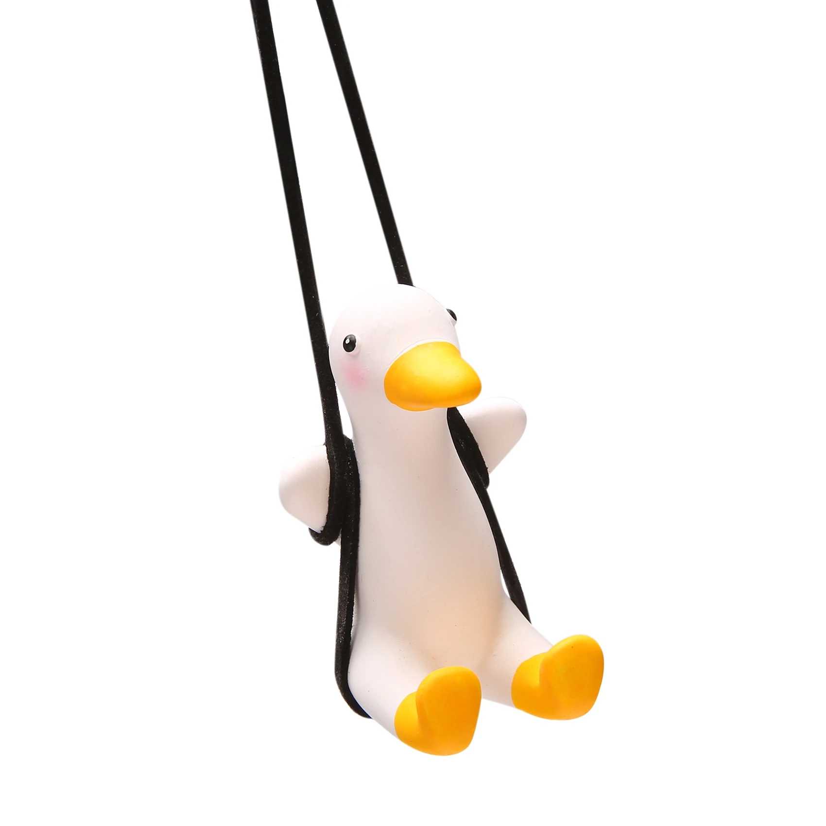 2Pcs Swinging Duck Car Hanging Ornament Swing Duck Car Mirror Cute Anime Car Accessories Auto Decoration Gift