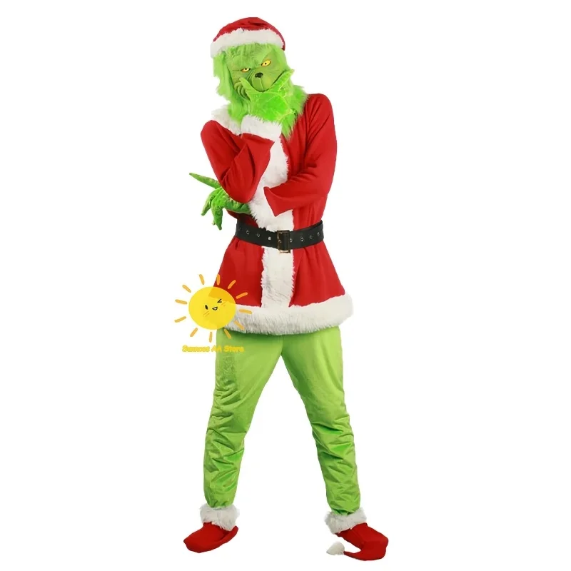 Premium Outfit Beast Kingdom Christmas The Cosplay Costumes Jacket Pants Mask Hat Grinch Suits Leg Warmers Halloween Car view 3