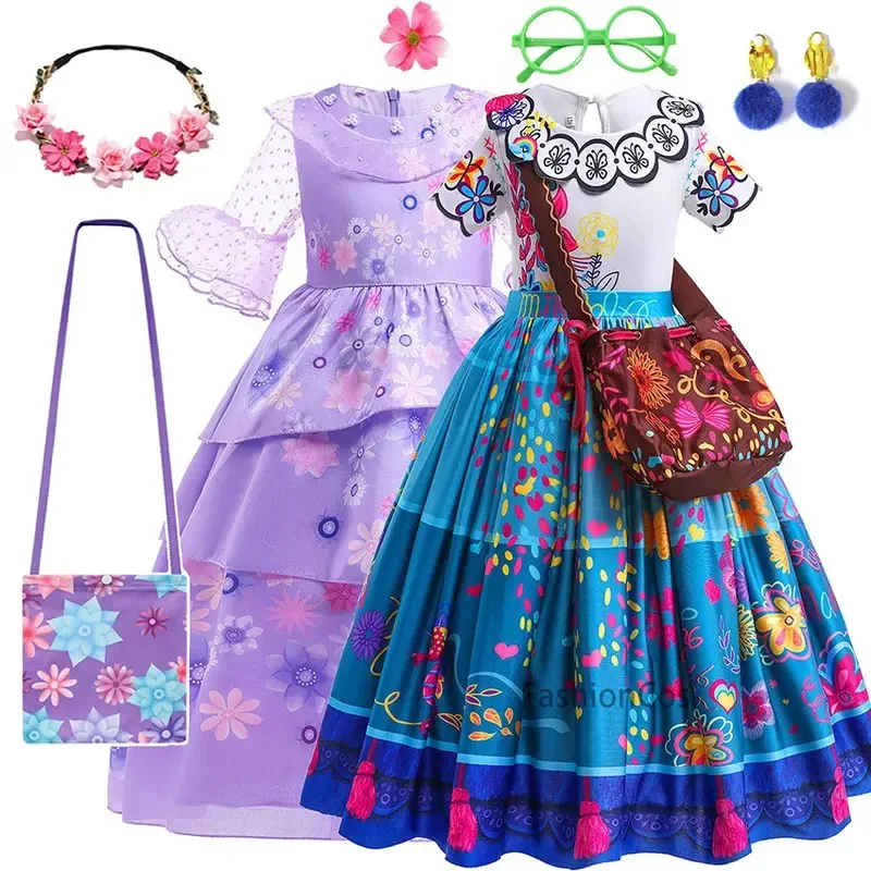 2025 Disfraz Mirabel disfraz vestido Cosplay fantasía encanto Madrigal vestidos para Halloween carnaval fiesta Isabela princesa Dres