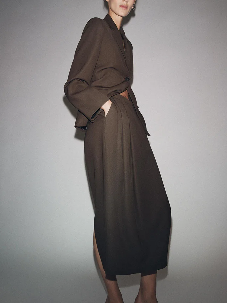 New Winter Women's Suit Jaet 2025 Pleated Skirt mid Waist 706 Faionable Ethnic Women's Clothing Stage Performance Wear