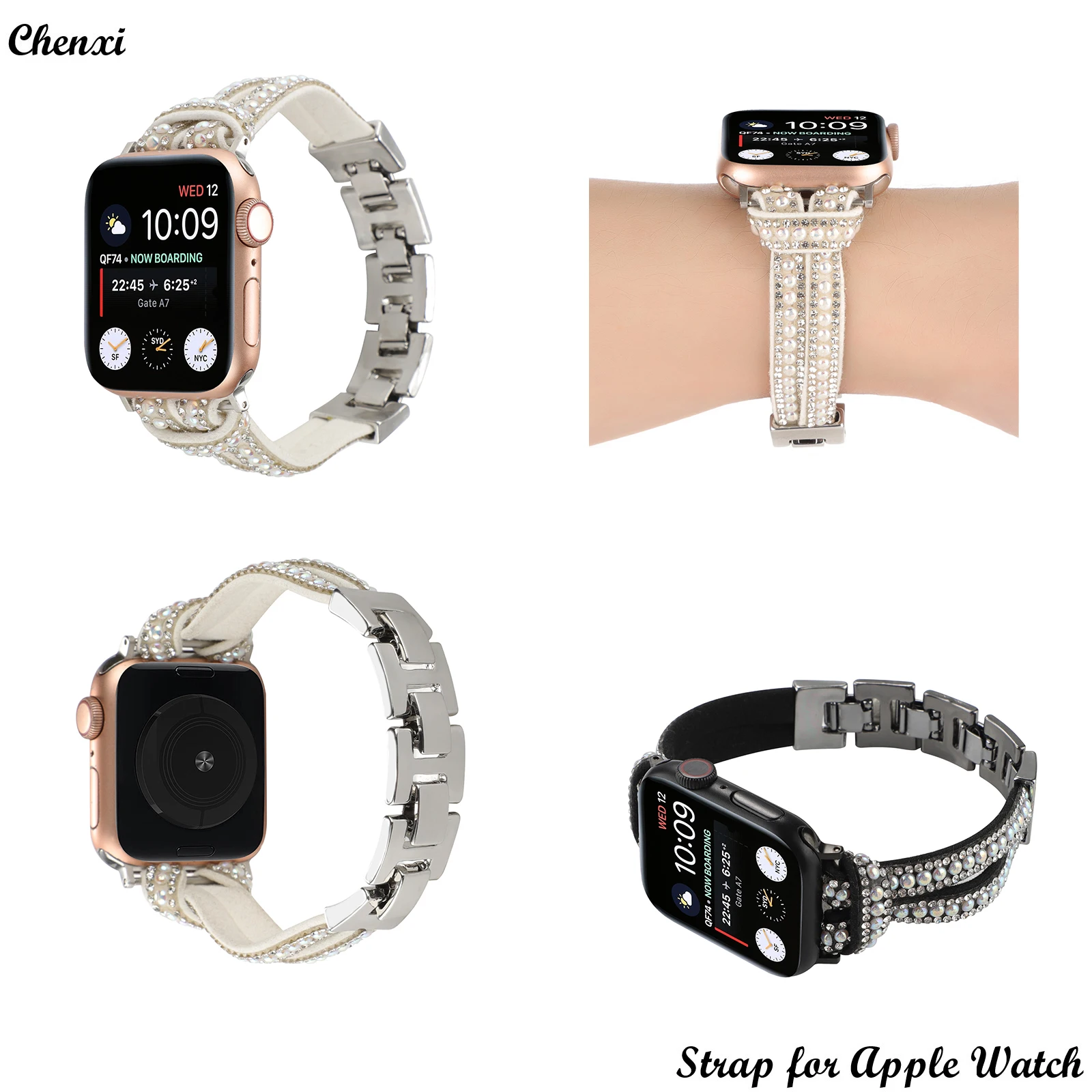 Small Waist Ornament Strap for Apple watch Band Bracelet Chain Iwatch87654321SE Ultra Lady Sweet Bling40 41 42 44 45 Women Wrist