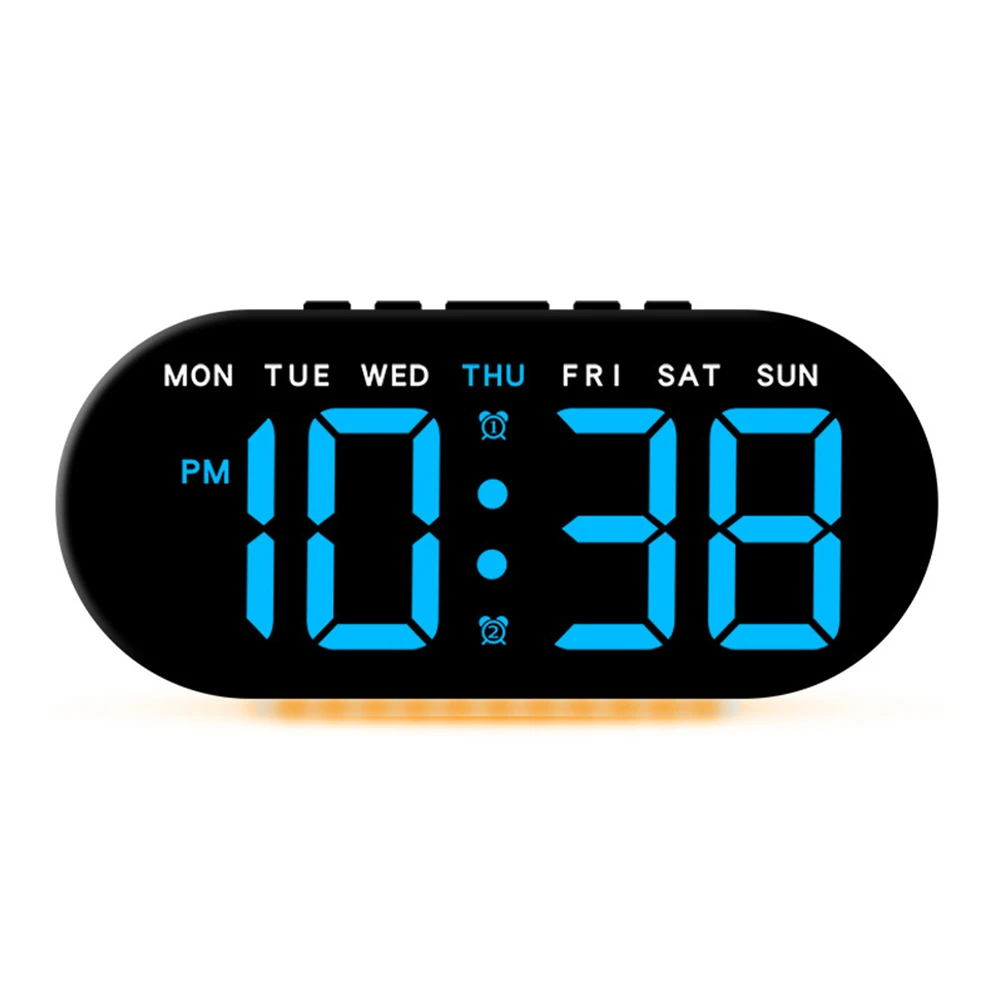 Real Time Temperature and Date Display Alarm Clock with Customizable Brightness Levels for Comfortable Viewing