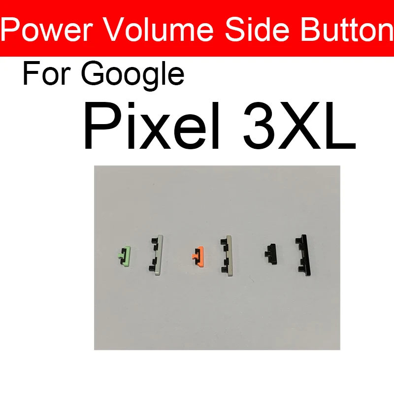 Google Pixel 3 용 전원 및 볼륨 측면 버튼 3XL 3A 3AXL 전원 볼륨 측면 키 수리 부품