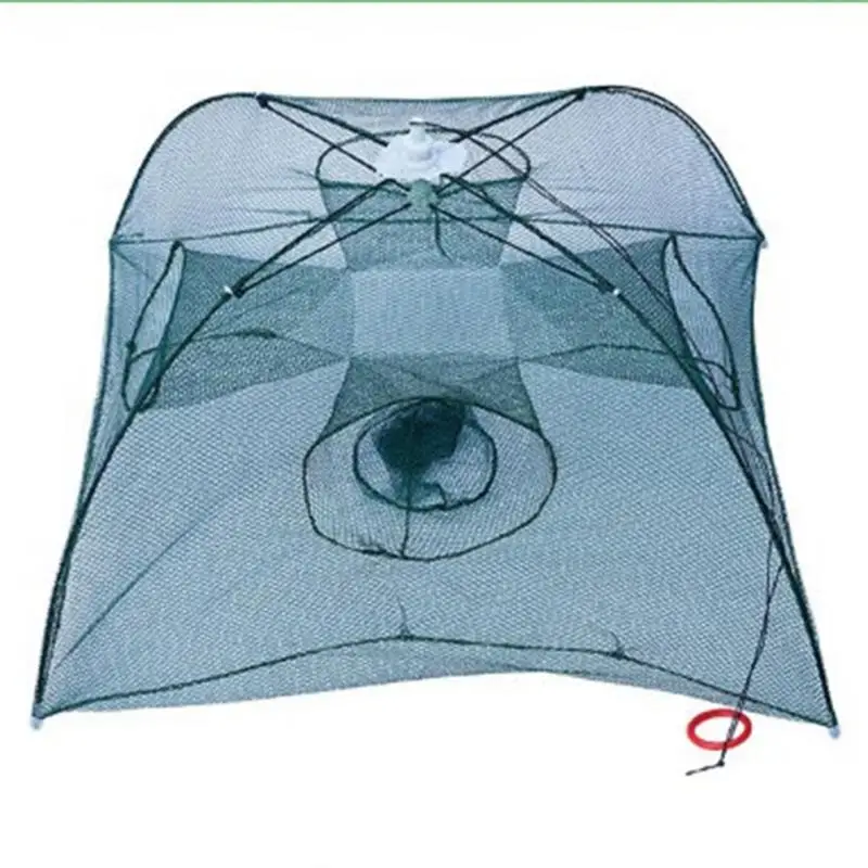 Portable 4-16 Hole Crayfish Shrimp Catcher Tank Trap Cage Mesh Tool Automatic Hand Fishing Net Hexagon Fish Network Casting Nets