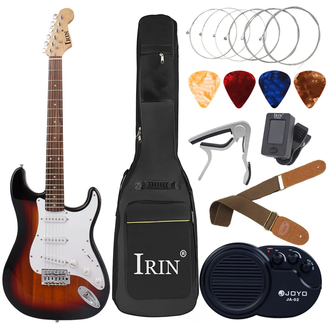 

39 Inch 21 Electric Guitar 21 Frets Basswood Body Electric Guitar 6 String Guitarra with Bag Strings Tuner Strap Parts