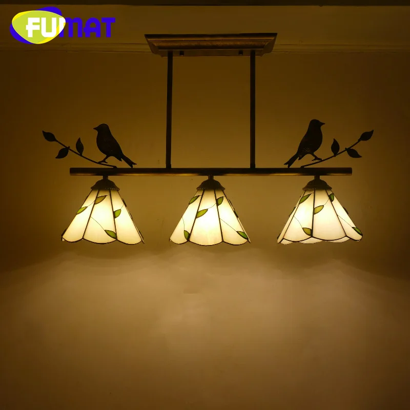 FUMAT Tiffany style stained glass Mediterranean simple Pendant lamp for the restaurant corridor hotel living room LED decor