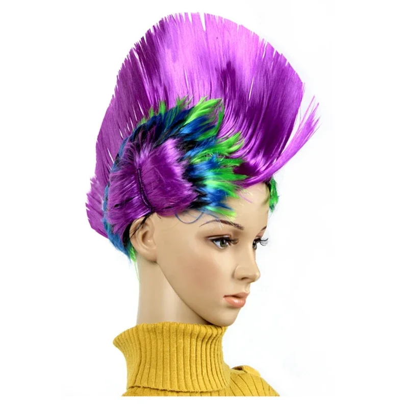 Peluca de carnaval de Mardi Gras, accesorios divertidos para sombrero de pelo para fiesta de cumpleaños, tocado de baile para fanáticos del payaso,