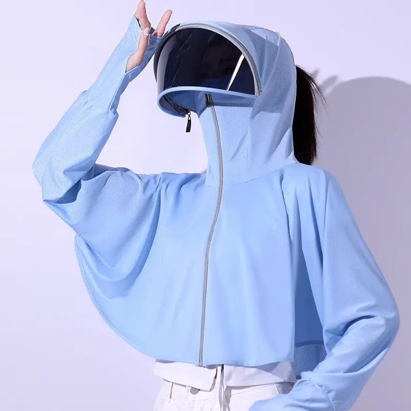 Women's Summer UV Protection Clothing Hat Mask Neck Protector Integrated Bike Riding Windproof All-round Sunshade Cap