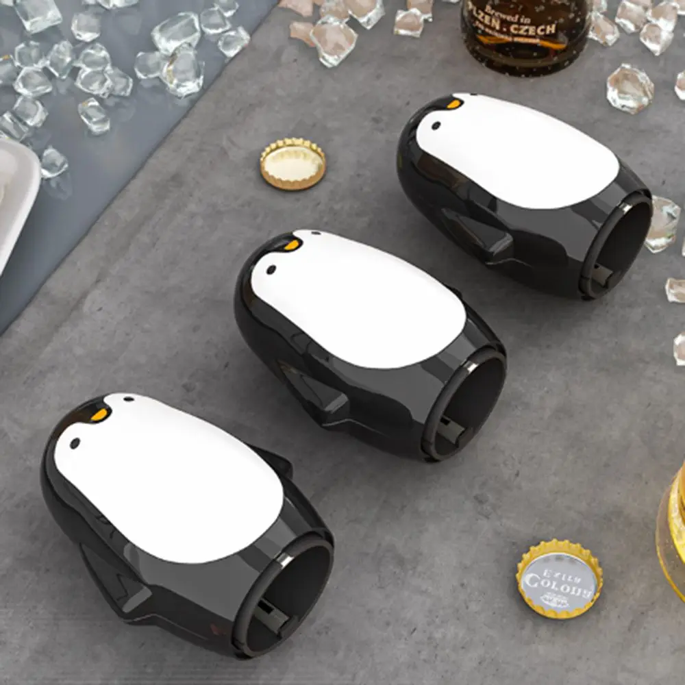 

Автоматическая открывалка для бутылок с пингвином, экономичная магнитная открывалка для пивных бутылок, многофункциональное устройство для удаления крышек бутылок пресс-типа