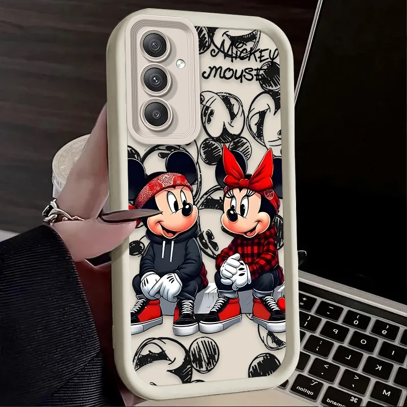 Funda de lujo Disney Mickey Minnie para Samsung Galaxy S25 S24 S23 Ultra S22 S21 Plus FE 5G A54 A34 A14 A73 A53 A33 5G funda suave