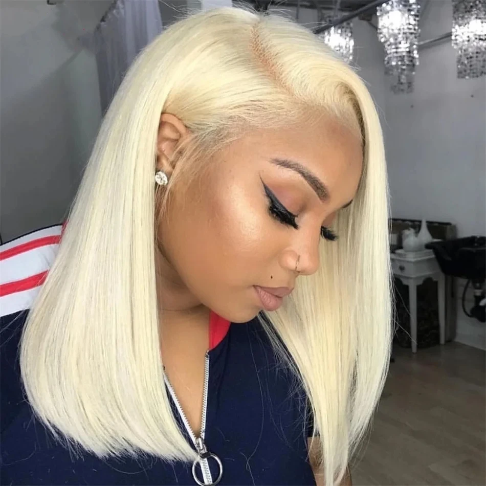 Straight Bob 613 Blonde Bob Wigs Bone Lace Frontal Bob Wig glueless 100% Human Hair 13x4 Lace Front WigBrazilian Human Hair Wigs