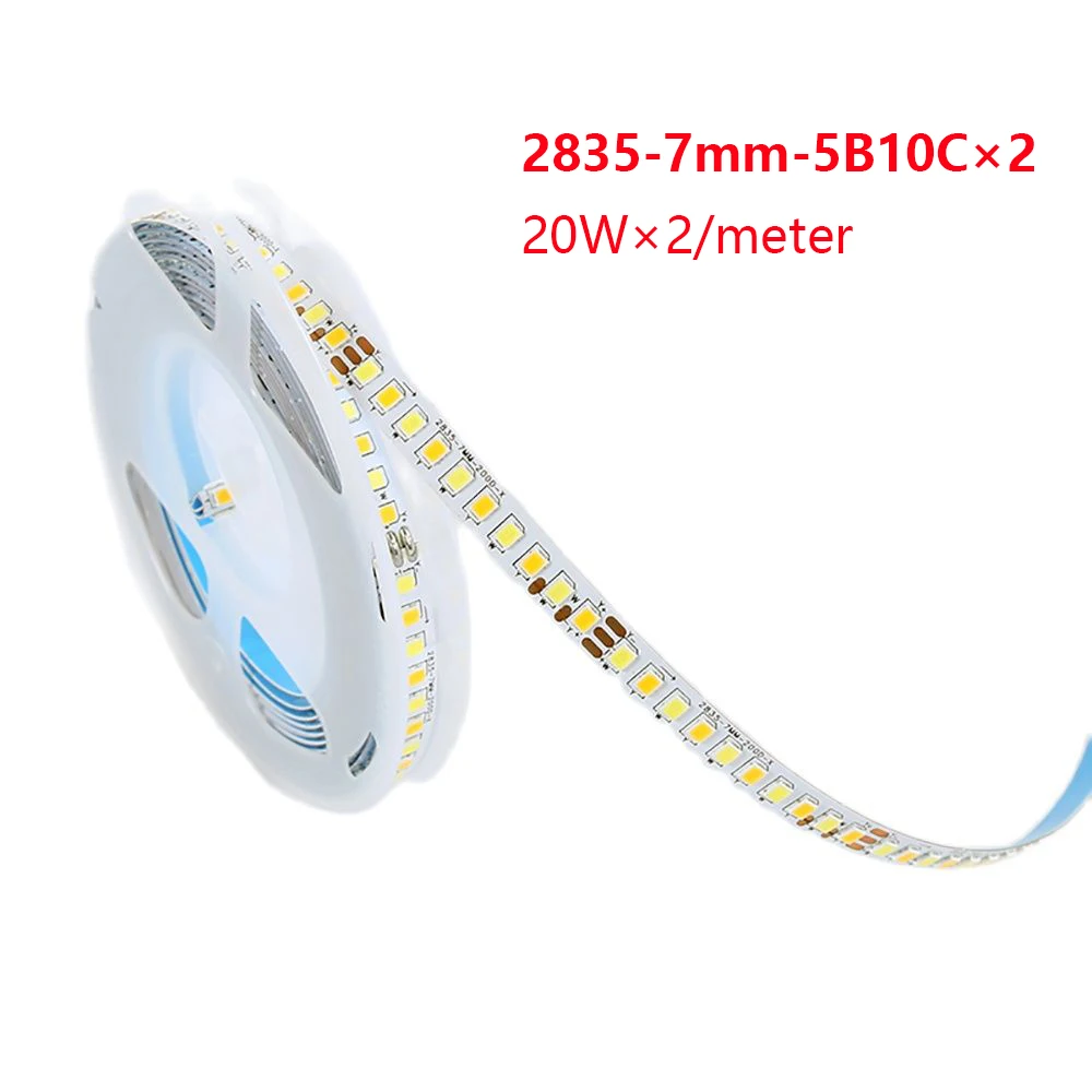 High lumen 2835-200D-5B10Cx2 3colors Constant Current LED strip 7mm width light tape be used in chandeliers ceiling lamp panel l