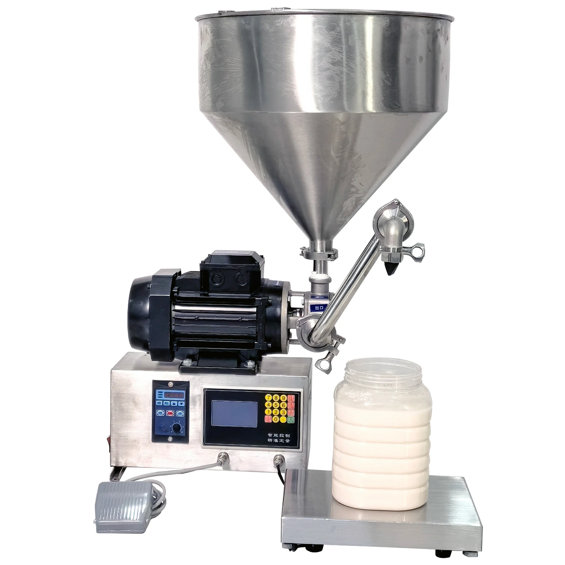 

Small sesame paste honey filling machine paste sauce granular meat filling rotor pump filling machine weighing quantitative