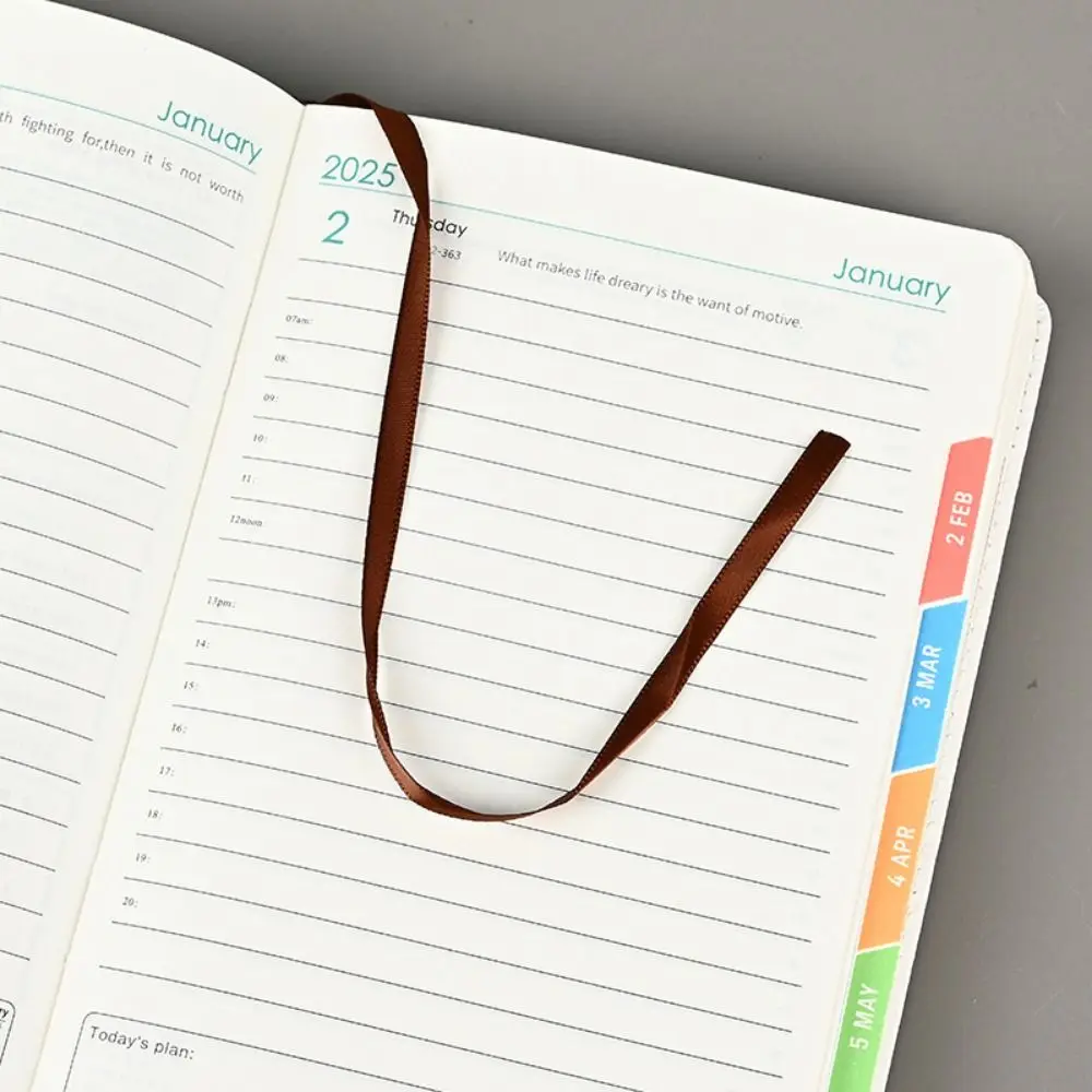 Agenda anual 2025 caderno agenda diário portátil escritório planejador de trabalho a5 para fazer lista agenda planejamento bloco de notas estudante diário