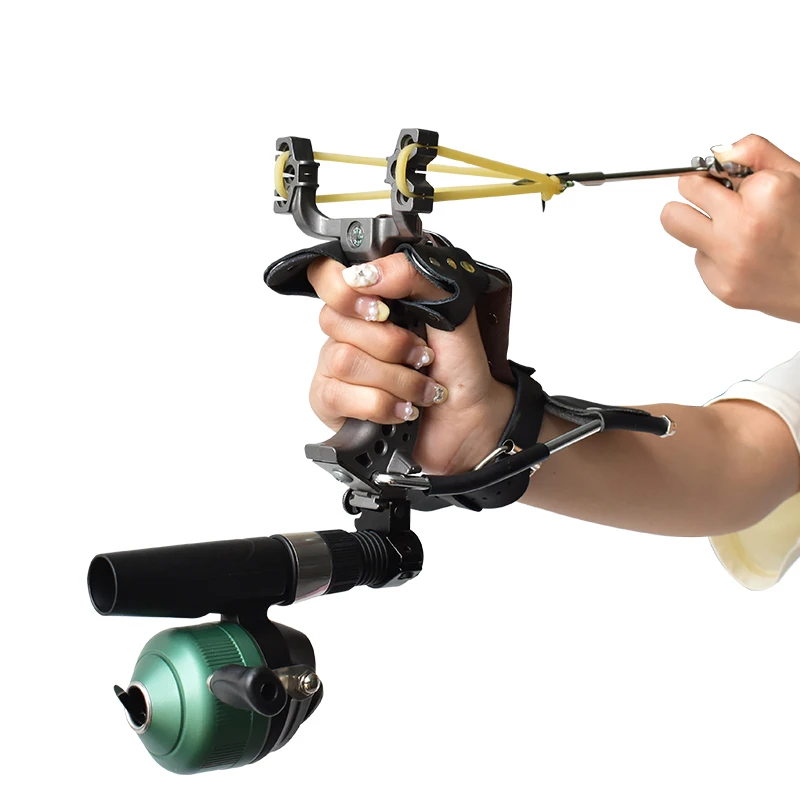 Slingshot Hunting Package With Fishing Wheel Shooting Fish Package Outdoor Fishing Powerful Wrist Support Slingshot