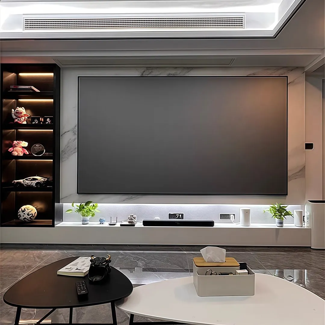 2026 Новый 130 дюймов 150 дюймов Френель с фиксированной рамкой, длинный проекционный экран для проектора с нормальной фокусировкой, антисветовая занавеска