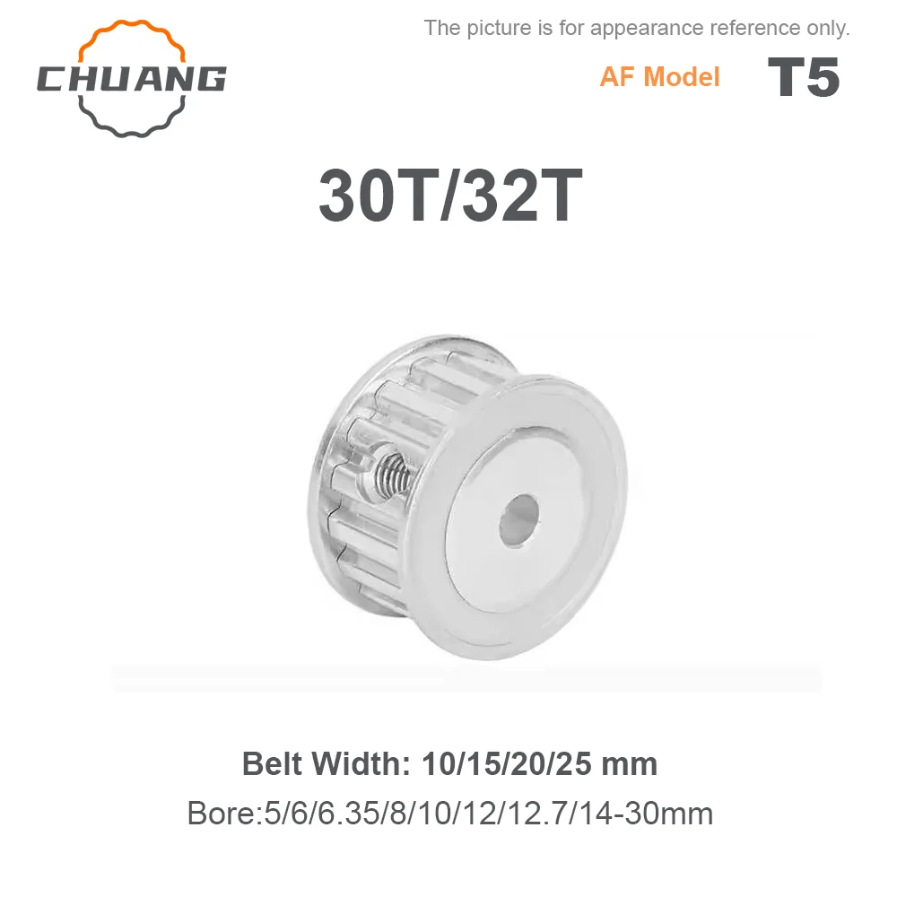 T5 Timing Pulley 30T/32Teeth Bore 5-30mm for belt Width 10/15/20/25mm T5 Synchronizing wheel Driving wheel