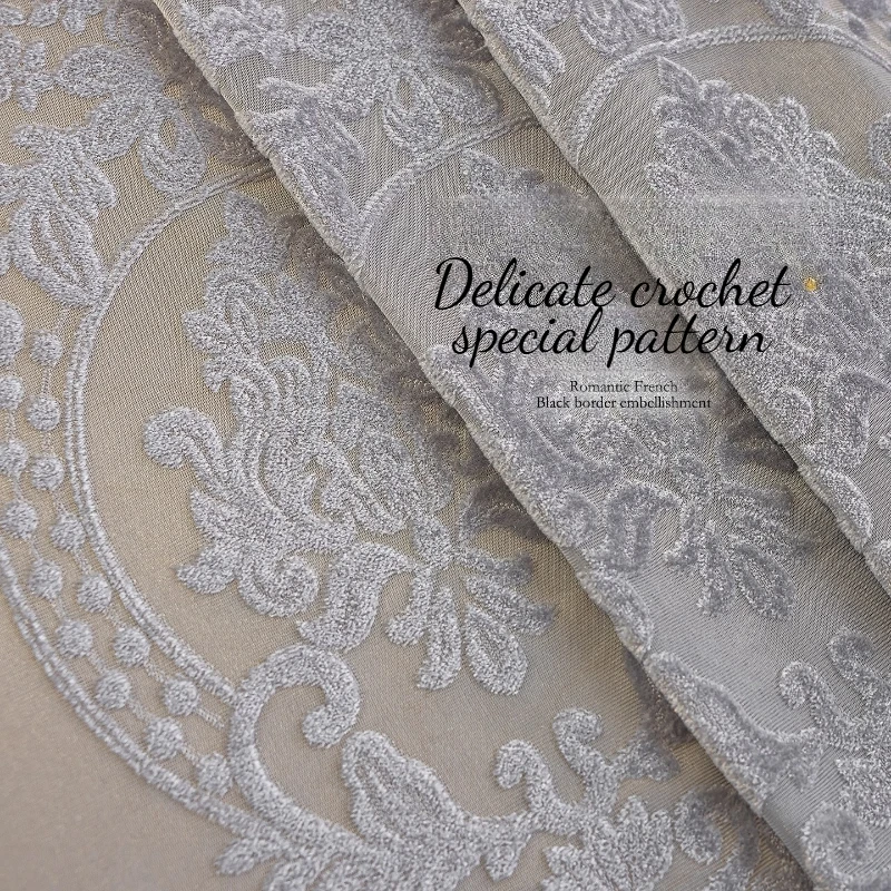 Translucent French Roman Velvet Bedroom Living Room Balcony Good Privacy Tightly Shielded Thick Elegant Jacquard Custom Size