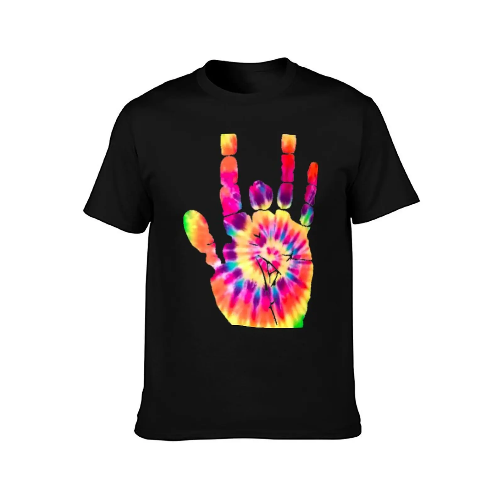 Bright, Neon Tie Dye Jerry Hand T-Shirt Basic Breathable Solid Color T-Shirt