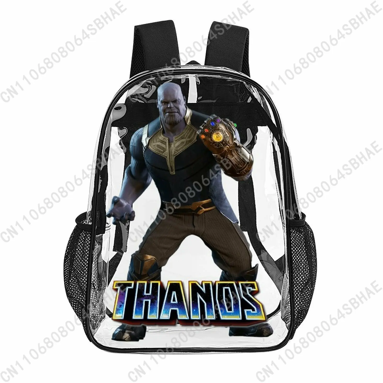 

Модный прозрачный рюкзак Marvel Thanos, 17 дюймов, для мужчин, женщин и подростков, персонализированная прозрачная сумка из ПВХ, подарки, косплей