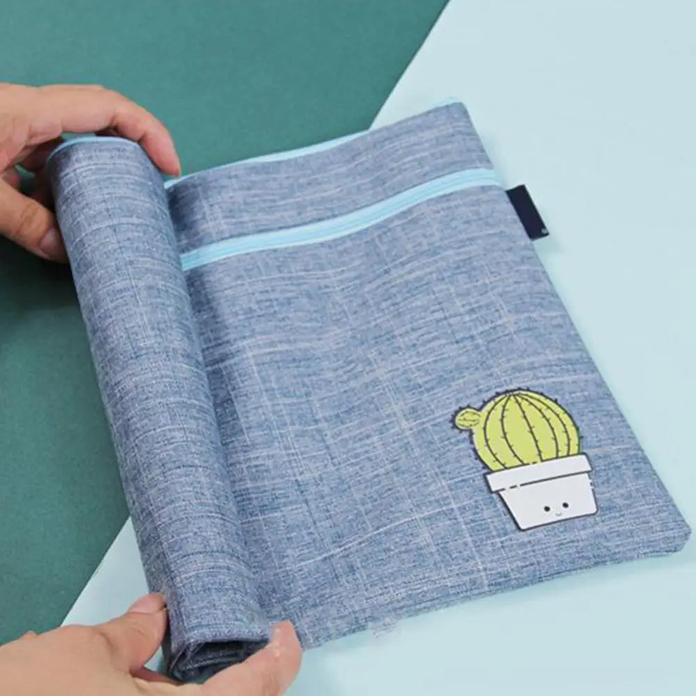 Durable Convenient File Storage Multi-layer File Bag Cartoon Portable A4 Document Holder with Zipper File Holder for Business
