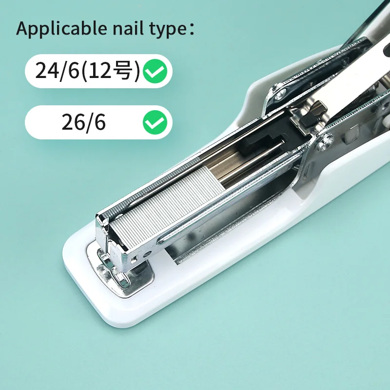 HUAJIE 1 قطعة دباسة مكتب صغيرة محمولة خفيفة الوزن - توفير الجهد دباسة سطح المكتب شديدة التحمل مع مساحة تخزين ثابتة