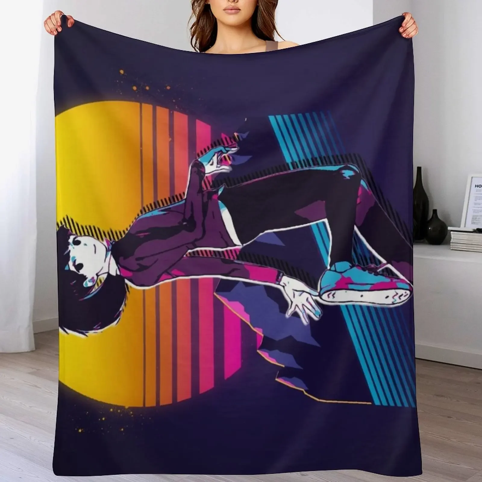 Digimon Survive - Aoi *80s retro* Throw Blanket Multi Purpose Soft Warm Blanket for Home Travel
