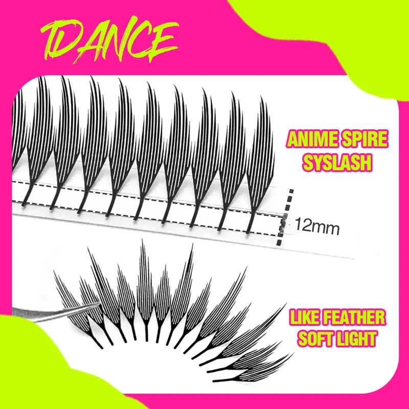 TDANCE コミックスパイアまつげ羽の形マンガつけまつげアニメまつげナチュラル軽量個別ボリュームまつげメイクアップツール
