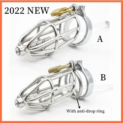 Male Stainless Steel Chastity Device Urethral Catheter Penis Ring Sleeve Penile Bondage Cock Cage Fetish BDSM Sissy Gay SexToys