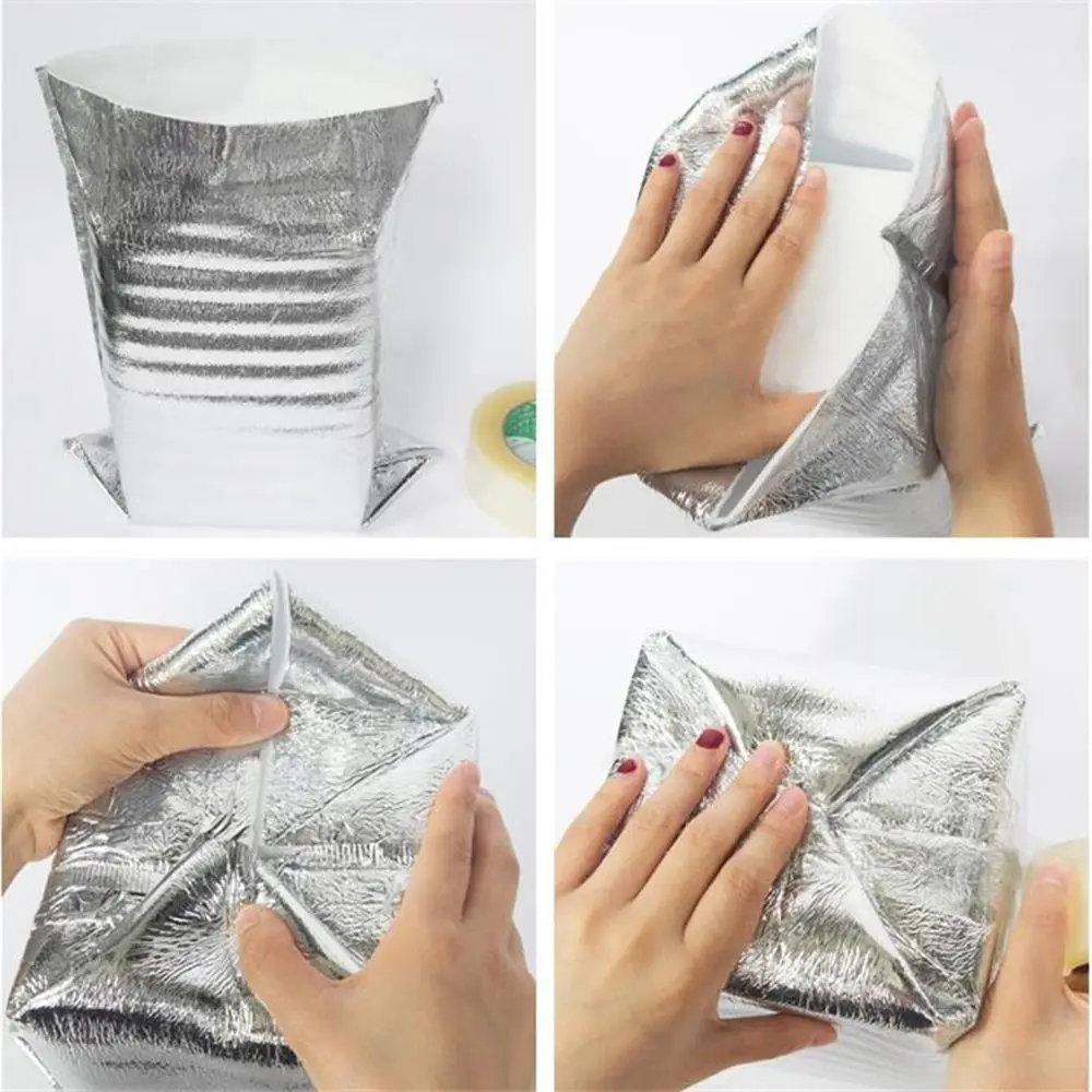 10Pcs/Pack Ice Cold Warm Aluminum Foil Bag Delivery Carrier Packing Insulation Bag Food Thermal 2mm Cooler Bag Drink Storage