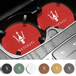 2Pcs Car Coaster Water Drink Bottle Cup Holder Mat Anti-slip Pad For Maserati Quattroporte Spyder Levante Coupe GranTurismo Mc20