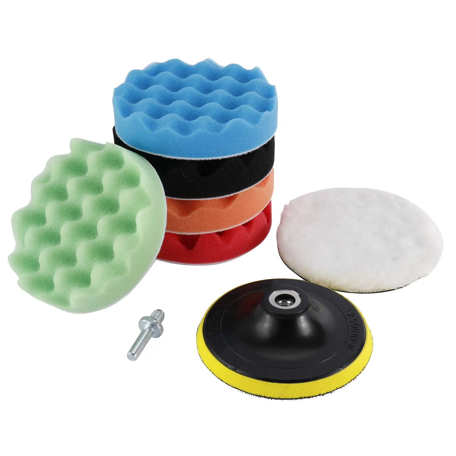 39 Piece Buffer Sponge Pad Set of Wool and Sponge Polishing Pad Kit for Car Waxing and Polishing with M14 Drill Adaptor