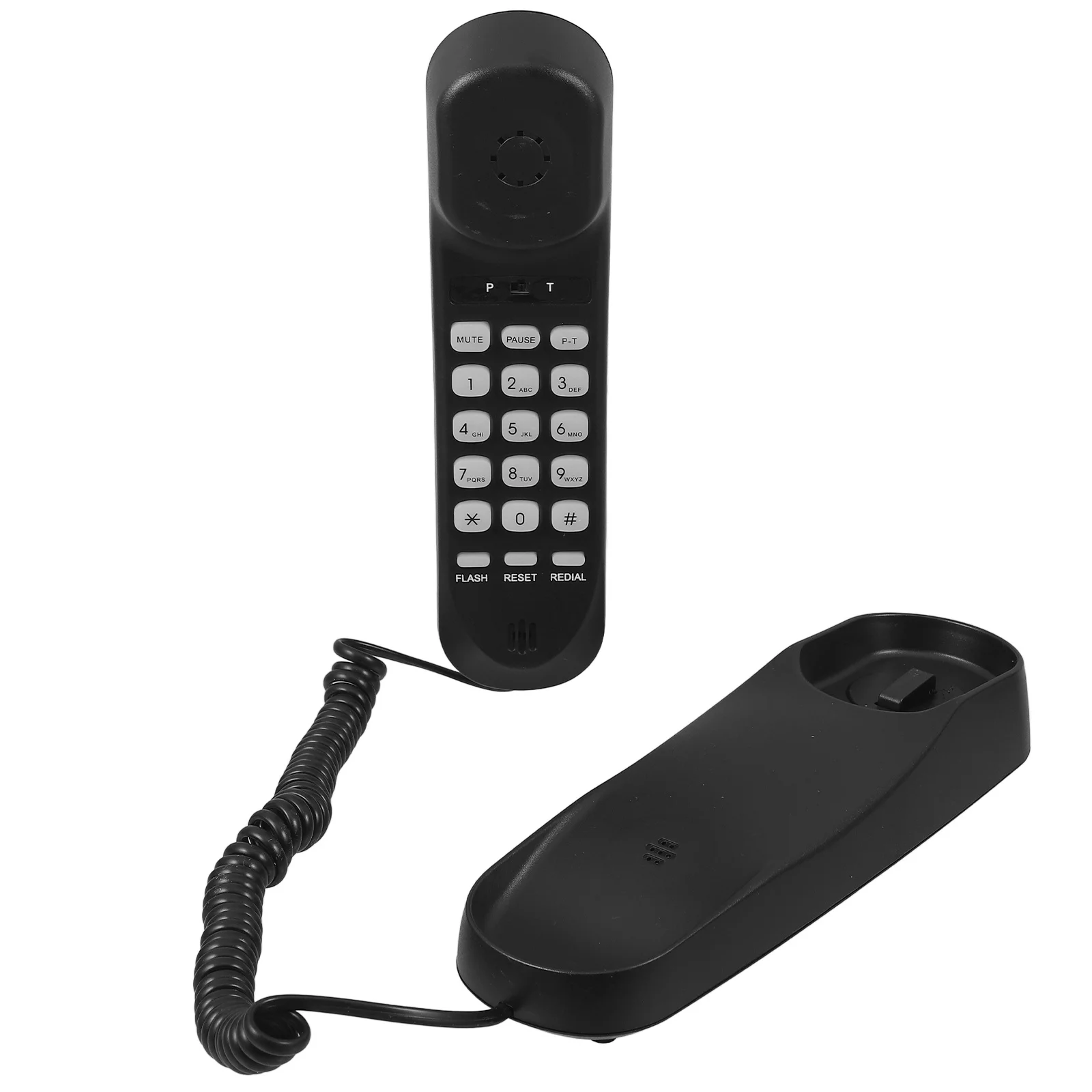 Black Corded Wall Hanging Telephone for Home Hotel Office Desk Multiple Line Extension Clear Sound Transmission