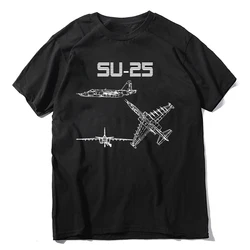 Su-25 Soviet Plane Warbird Blueprint Schematics Diagram Short Sleeve Casual Summer Boys s