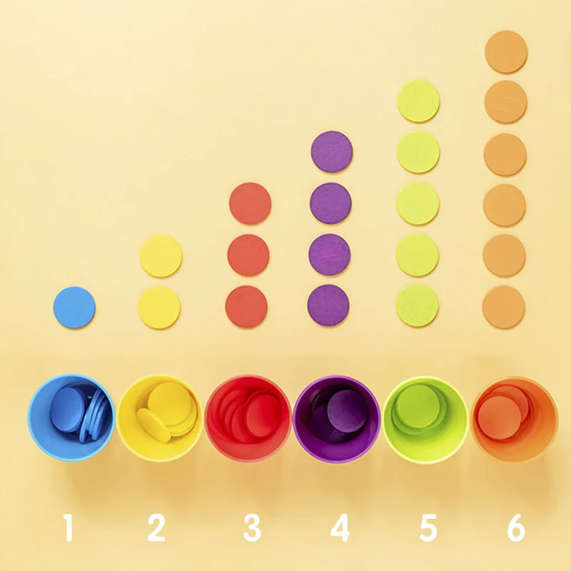 ถ้วยเรียงลําดับสีของเล่น Montessori สีความรู้ความเข้าใจ Early การศึกษาซ้อนของเล่นเด็ก Interactive ของเล่น