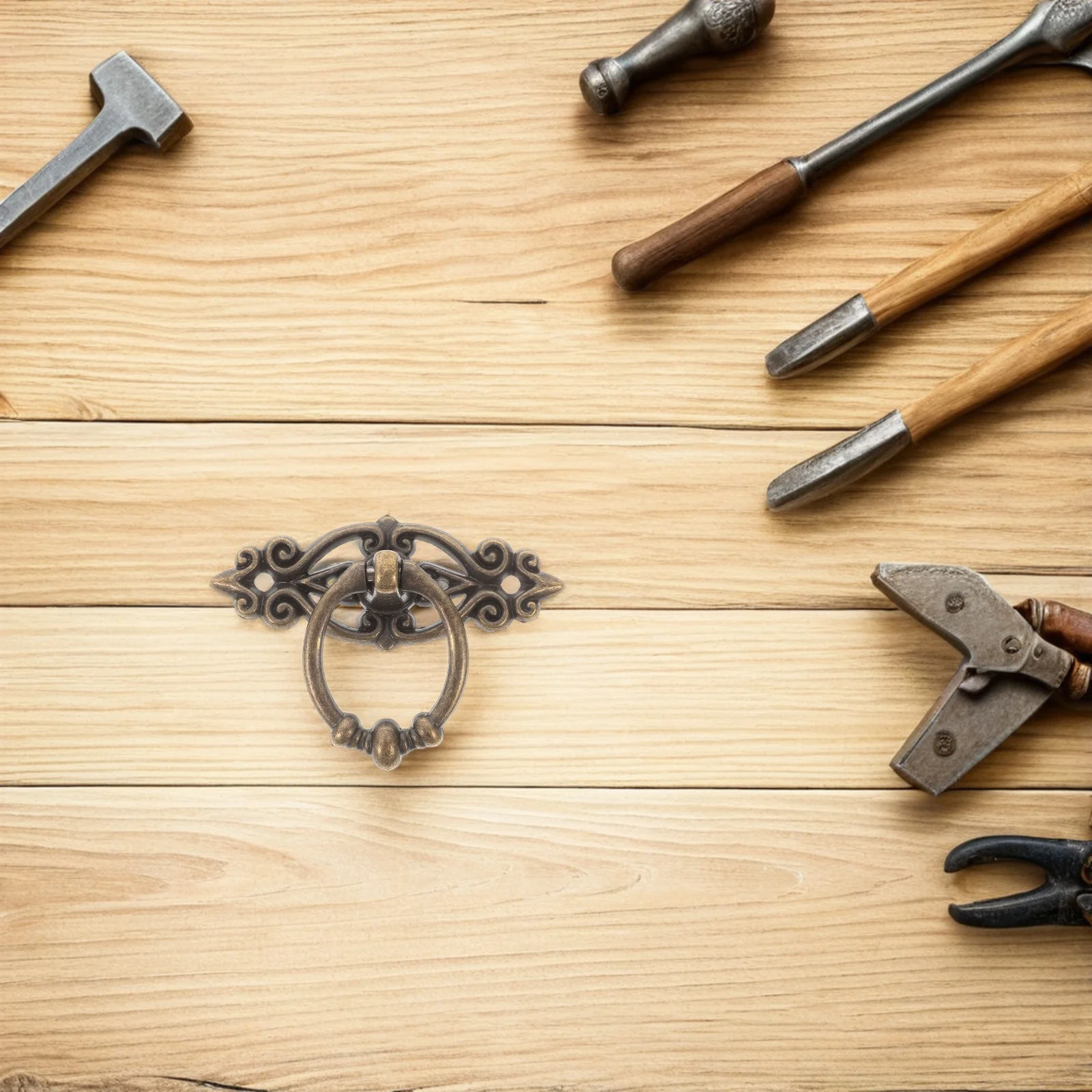 

4Pcs Decorative Drawer Pulls Vintage European Style Cabinet Handles Zinc Alloy for Dresser Wardrobe Kitchen Cupboard Closet DIY