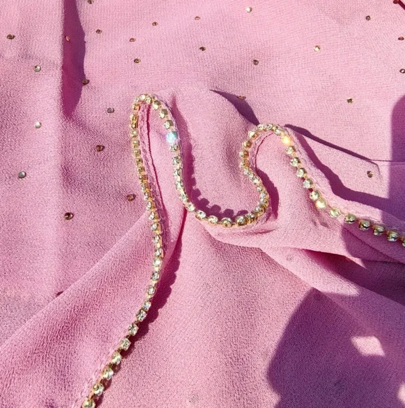 موضة جديدة سلسلة وحيد القرن الحجاب طويل الشيفون الأوشحة الناعمة لامعة حجر يلتف أنيقة Echarpe Foulard وشاح المرأة المسلمة