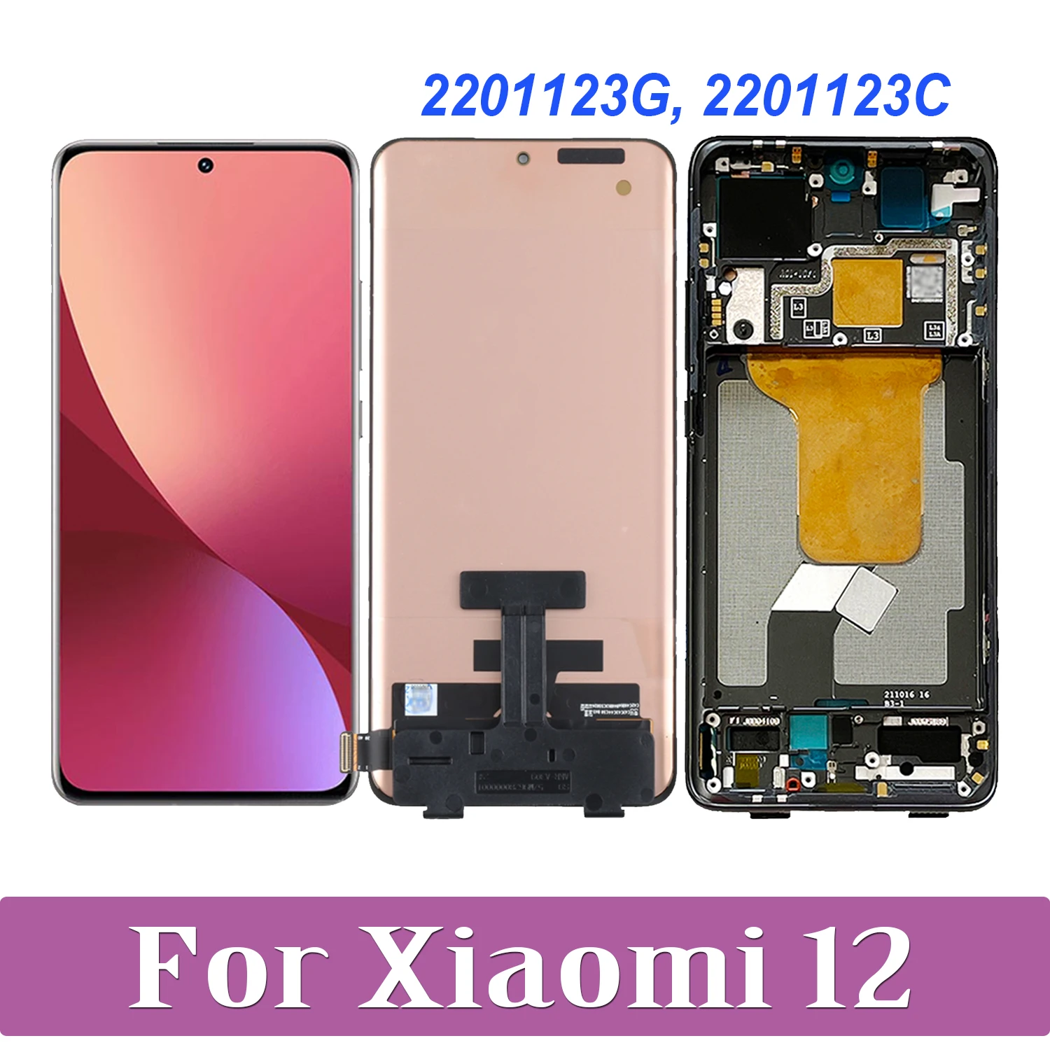 

AMOLED For Xiaomi 12 Xiaomi12 2201123G 2201123C LCD Display Touch Screen Digitizer Assembly