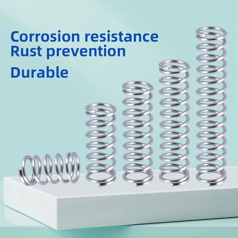 Creamily 10PCS Stainless Steel Spring Compression Spring Rotor Return Buffer Cylidrical Coil Wire Diameter 1.0mm