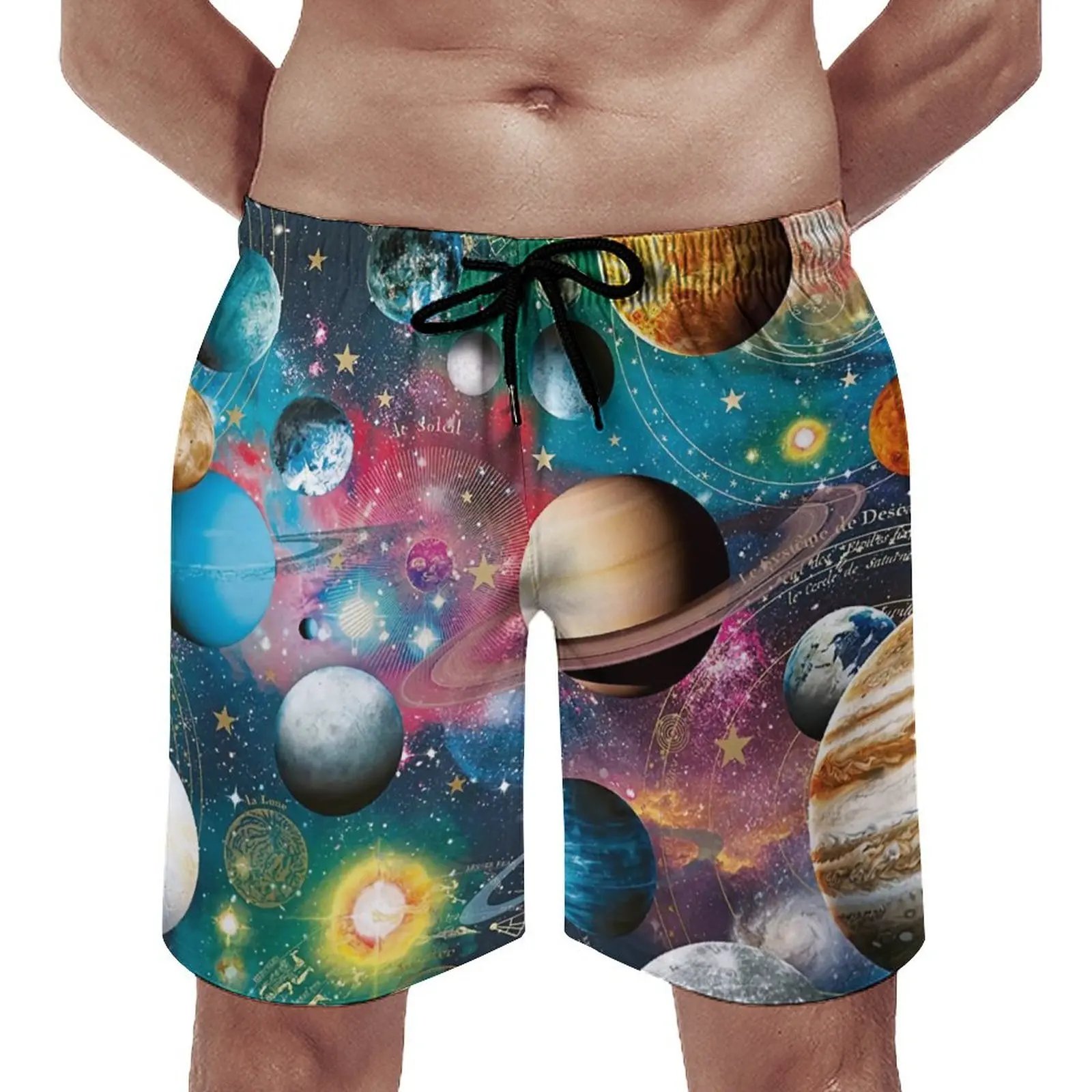 

Мужские/женские летние модные Непринужденные дышащие повседневные брюки в стиле масляной живописи с изображением интергалактических иллюстраций