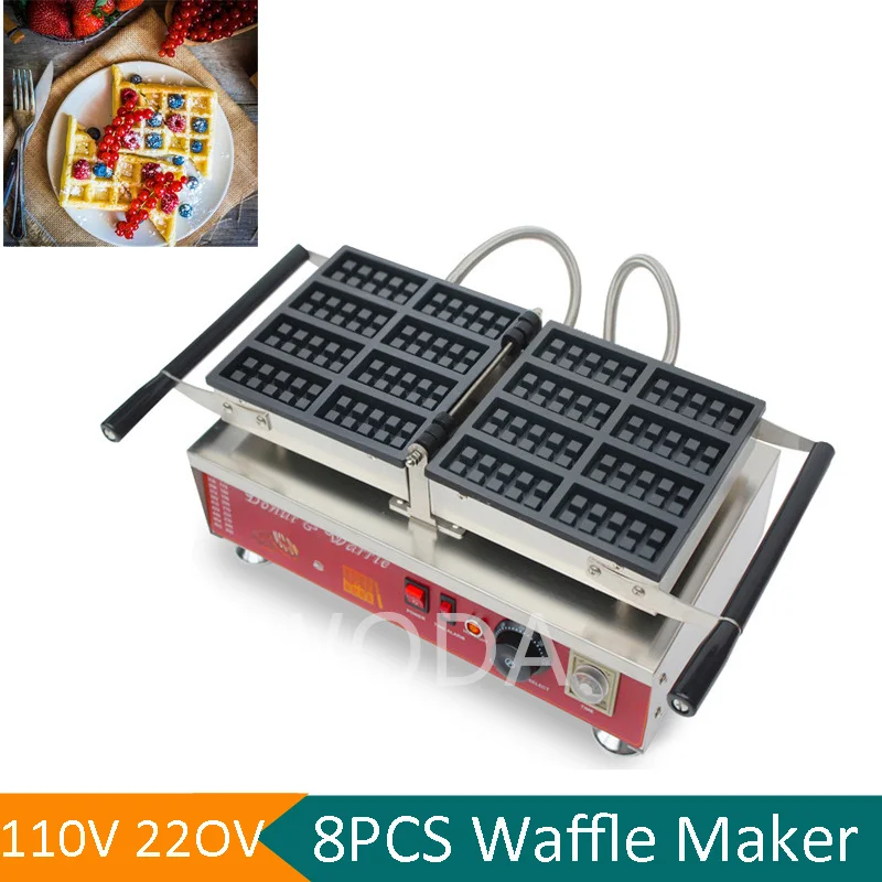 Commercial Pancake Maker Rectangular Nonstick Plate Breakfast Machine Waffle Cone Machine Waffle Toaster Mini Muffin Waffle Make