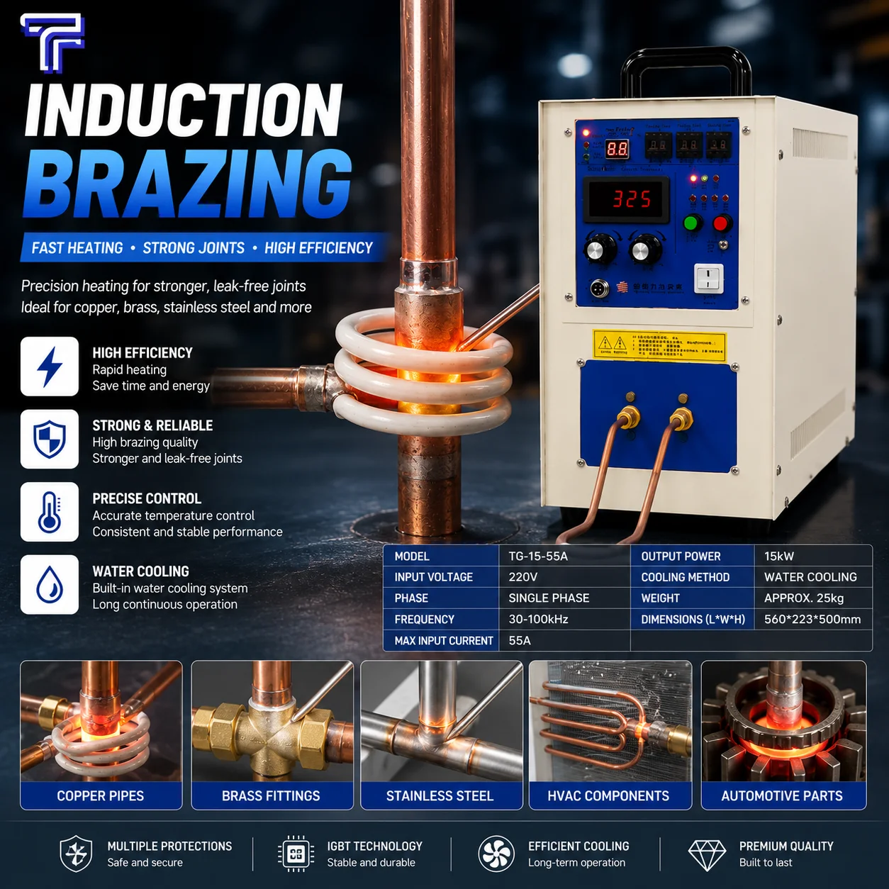 Portable Induction Heating Machine Fast Heating Equipment For Bolt Removal And Brazing