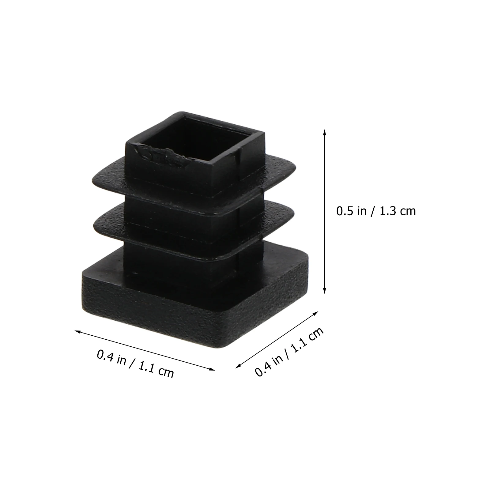 

100pcs Square Tube Glue Plug Stopper Leg for Table Glide Insert Chair Furniture Legs Black Plastic Ribs Noiseless Floor